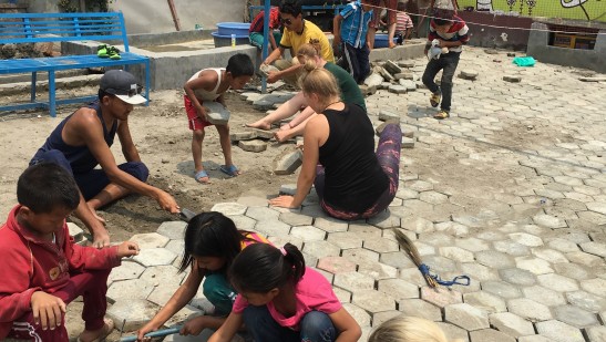 Volunteer Helping to make playground